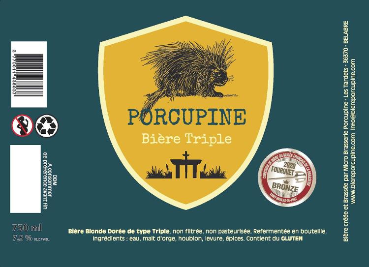 Bière Triple 75cl - BRASSERIE PORCUPINE-Brasserie La Porcupine- retiré