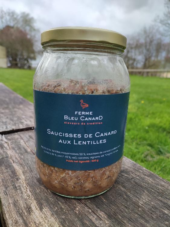 Saucisses de Canard aux Lentilles - 900g- Ferme Bleu Canard