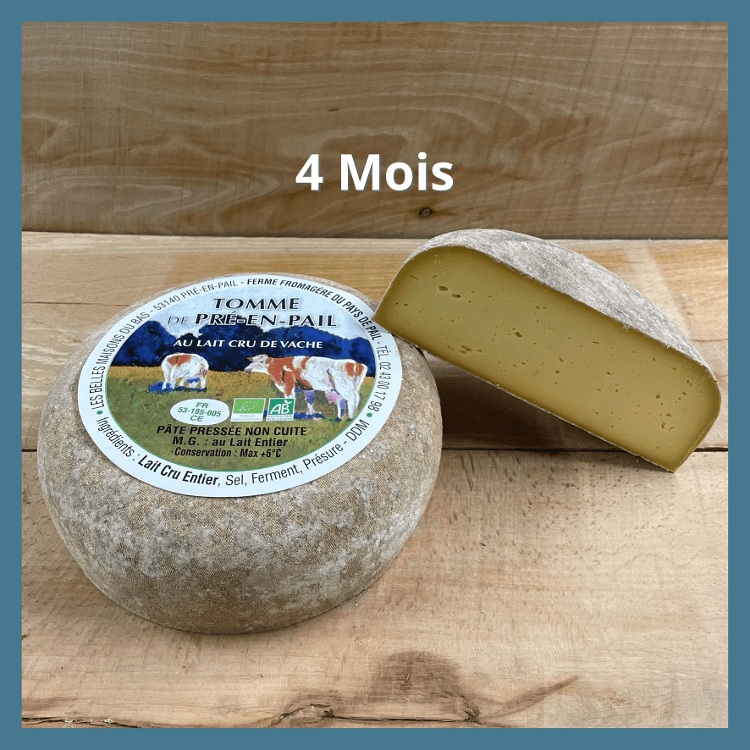 Tomme de Pré-en-Pail nature affinage 4 mois - 1/4 de tomme - Ferme fromagère du Pays de Pail