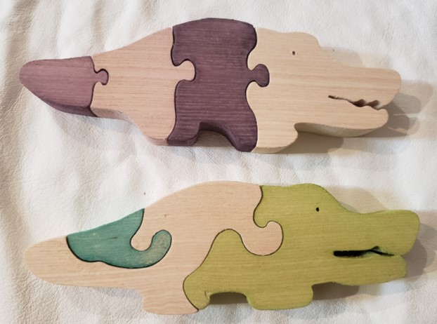Puzzle crocodile en bois
