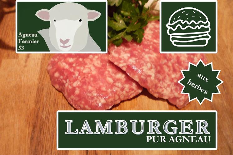 Livraison le 29 fév / 1 mars - 2 burgers aux HERBES pur agneau BIO