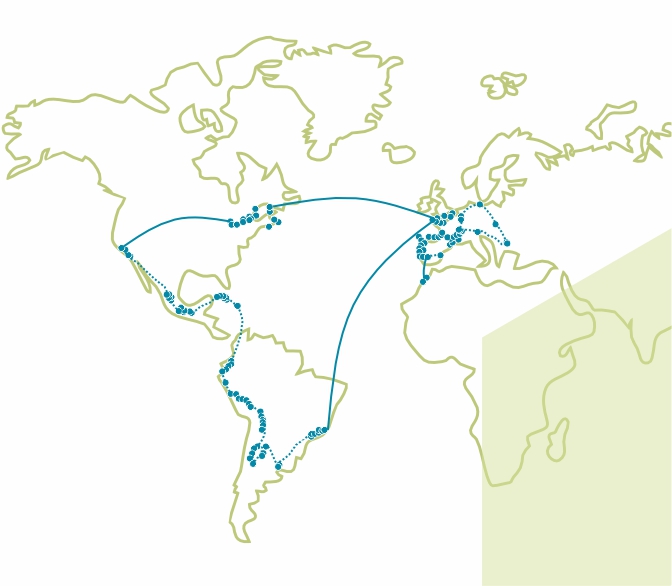 Carte de 7 années de voyages agricoles et paysan dans plus de 20 pays autour du monde.