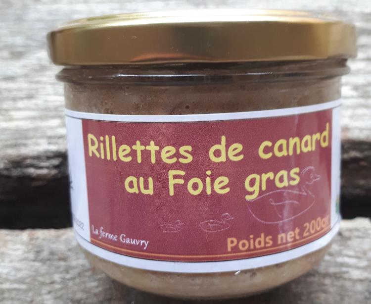 Rillettes de canard au foie gras (pot de 200g)