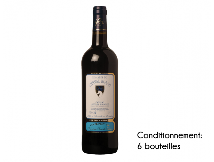 Domaine du Cheval Blanc - "Cuvée Prestige"  2017 - Cadillac Côtes de Bordeaux - Rouge (caisse de 6 bouteilles de 0.75L)