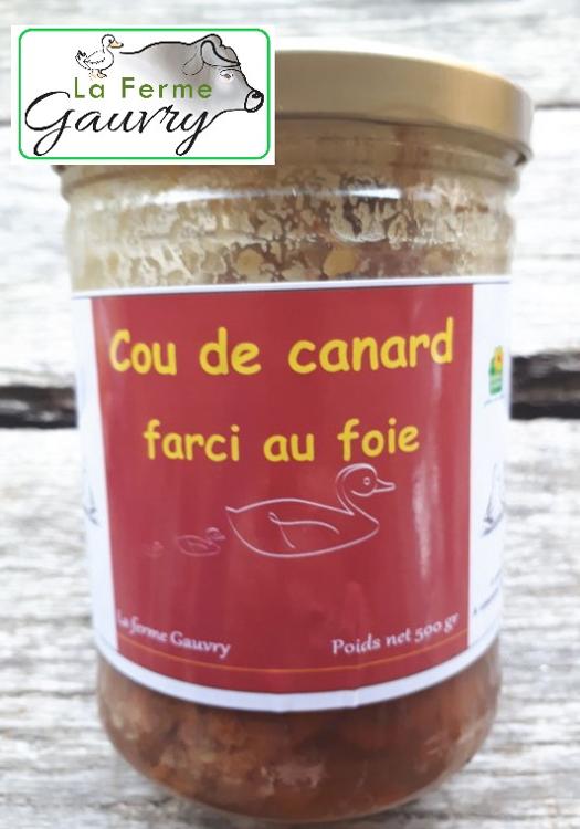 Cou de canard farci au foie gras (500 gr)