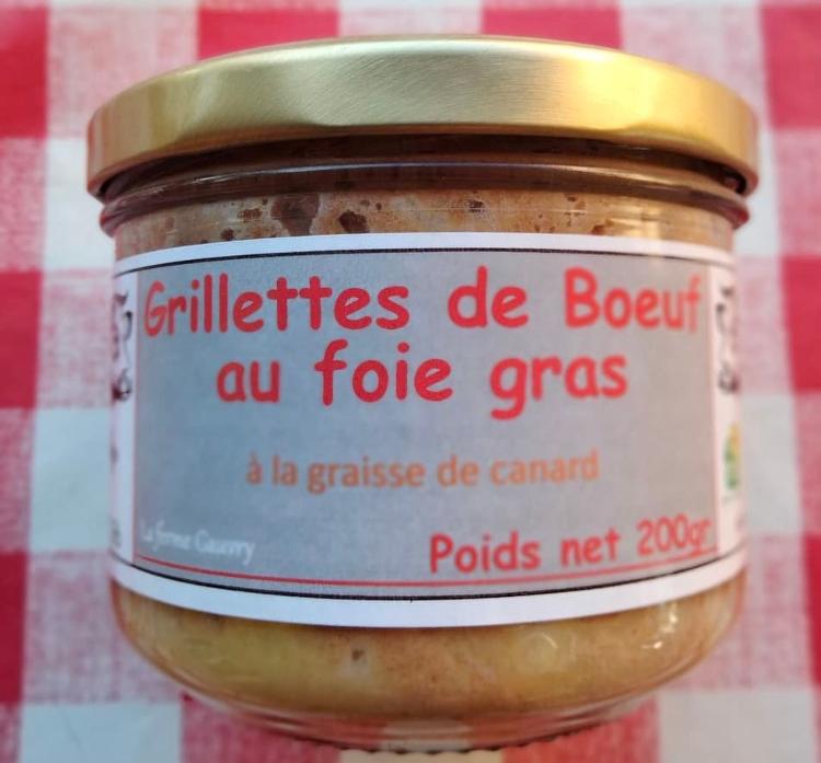 Grillettes de boeuf au foie gras de canard (pot de 200g)