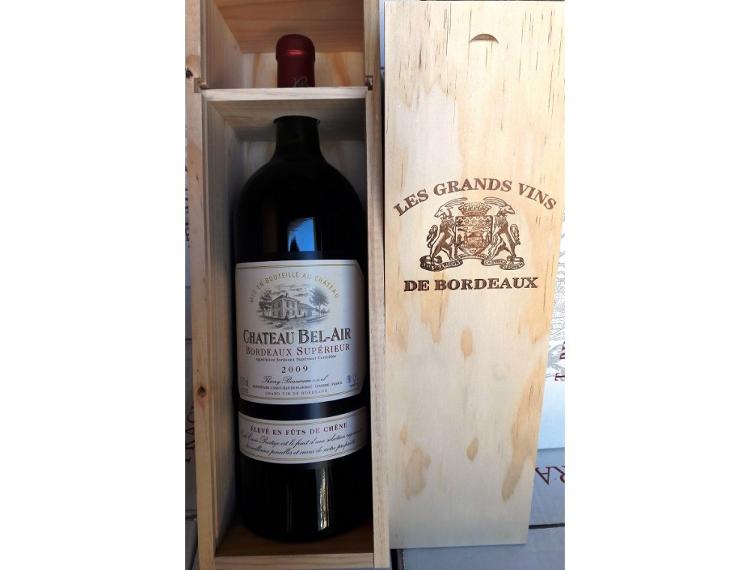 MAGNUM "Château Bel-Air"- AOC Bordeaux Supérieur Rouge 2009 (Caisse bois de 1 bouteille de 1,5L)