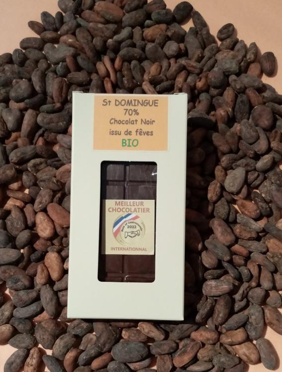 Plaque chocolat noir 70% Saint Domingue (100g)