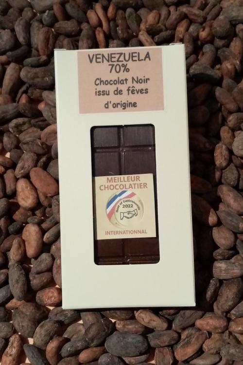 Plaque chocolat noir 70% Venezuela (100g)