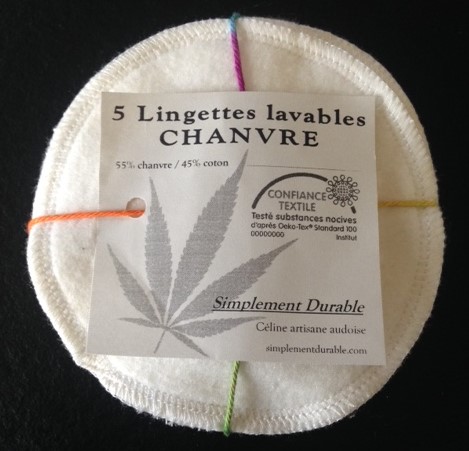 Lingettes Lavables en Chanvre - lot de 5