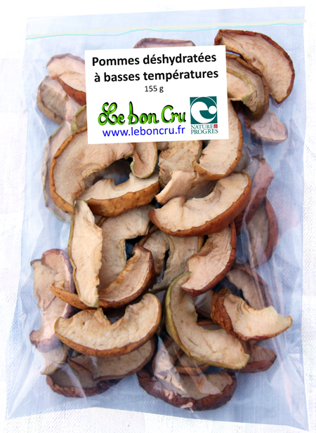 Pommes biologique déshydratées basses températures