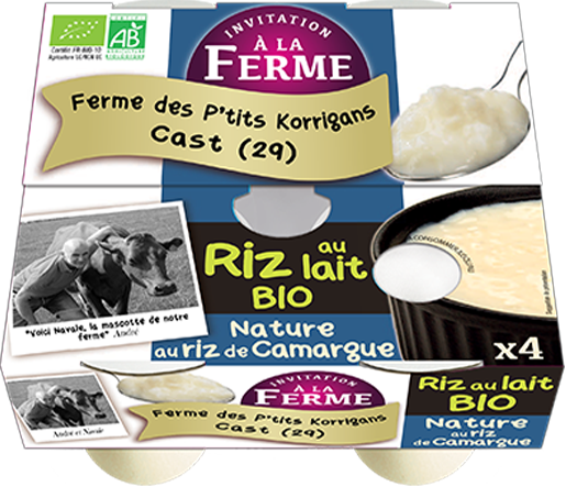 Riz au lait Bio nature 4x125g