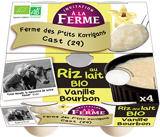 Riz au lait Bio vanille Bourbon 4x125g
