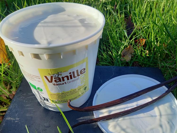 Yaourt brassé Vanille, GRAND pot de 1KG ECOTONES