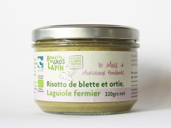 Petit pot "Risotto blette, ortie, Laguiole" - dès 10 mois