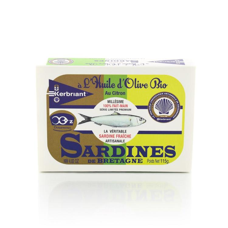 Sardines à l'huile d'olive et citron- Conserverie Artisanale Kerbriant