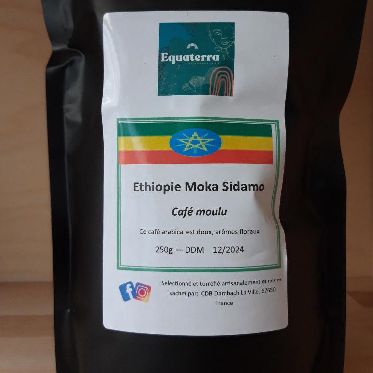 Café arabica Ethiopie Moka Sidamo 250g (moulu) sachet