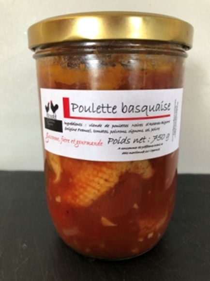 Poulette basquaise Noire d'Astarac Bigorre pot de 750g