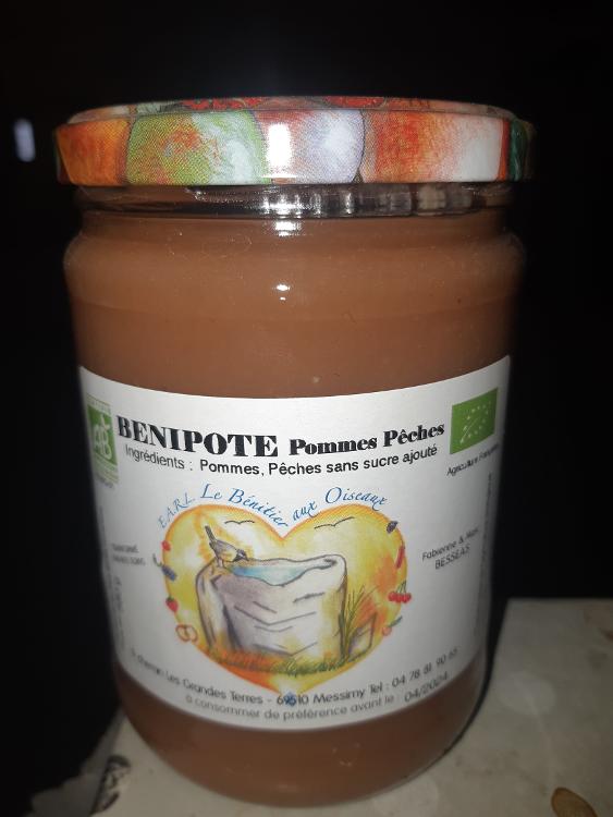 Compote Pomme Pêche Bénipote 580g - Prix producteur 4,50€